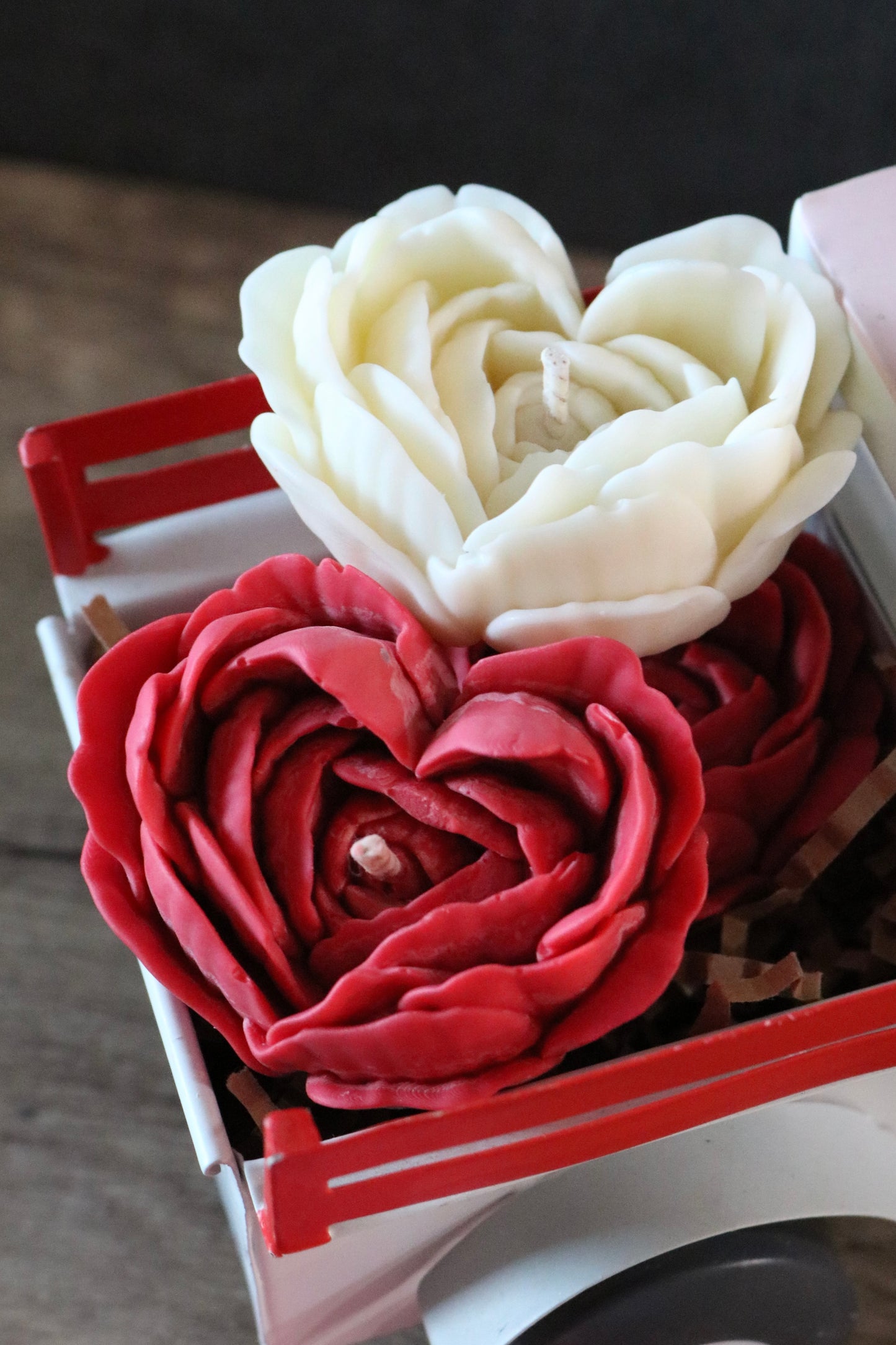 Rose Heart Candle (3pc)