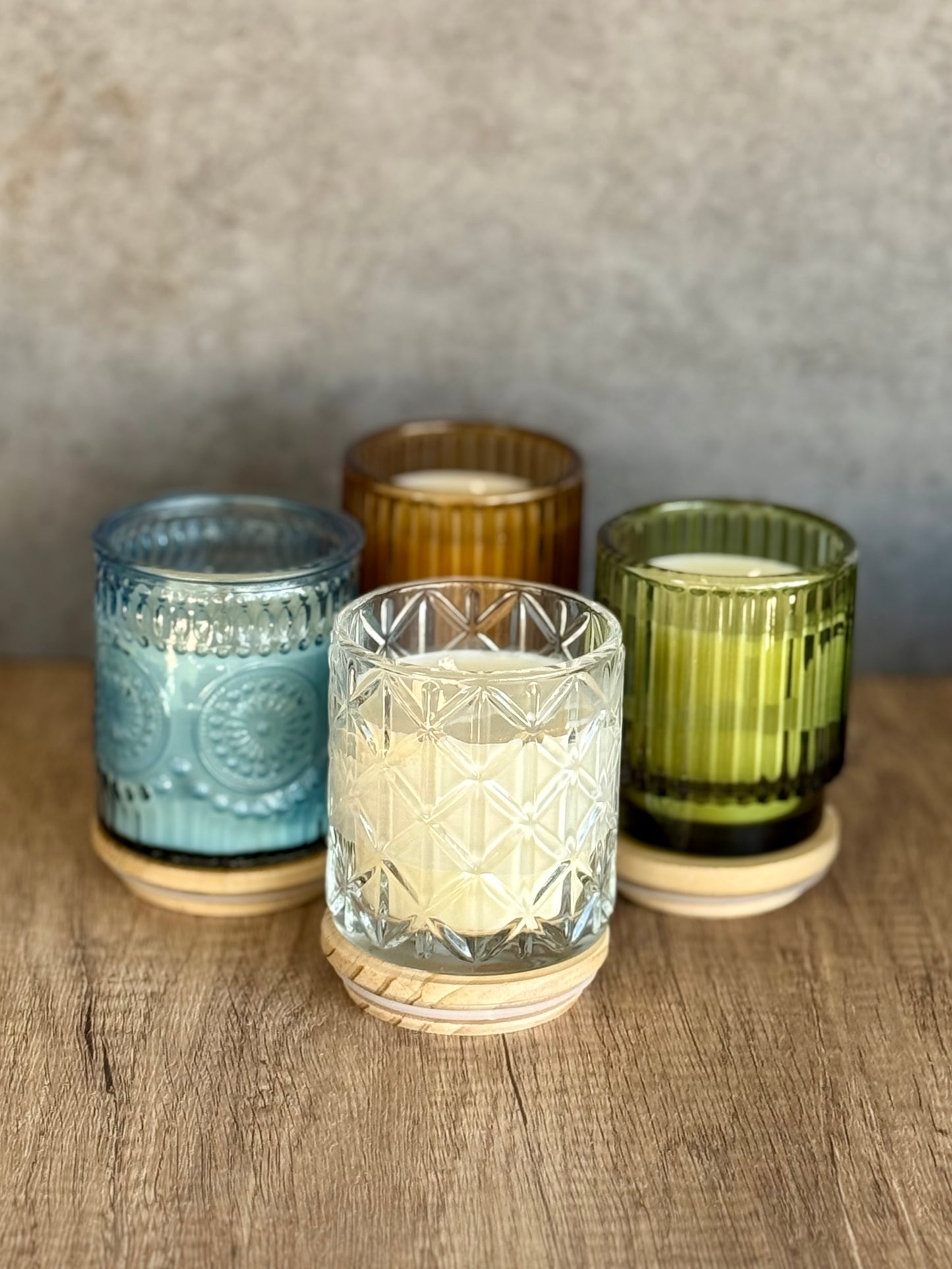 Amber Ribbed Candle