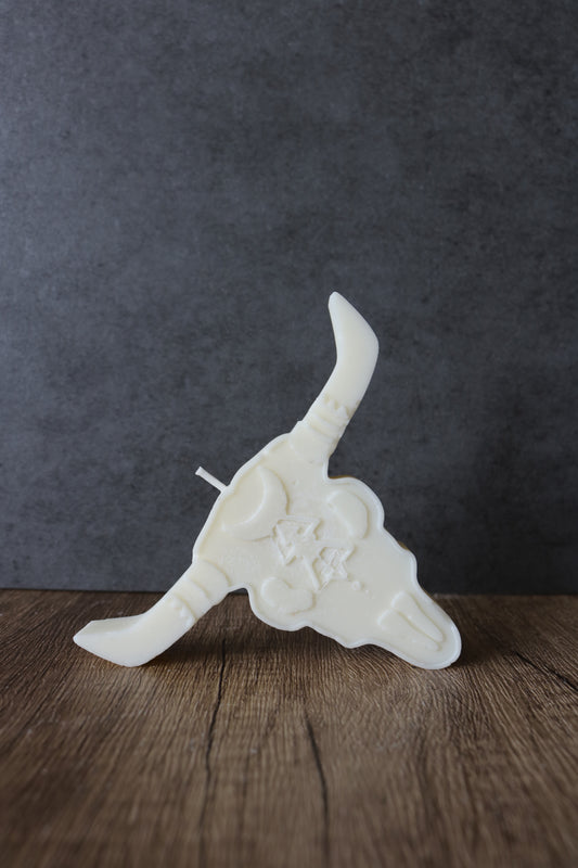 Cow Skull Candle