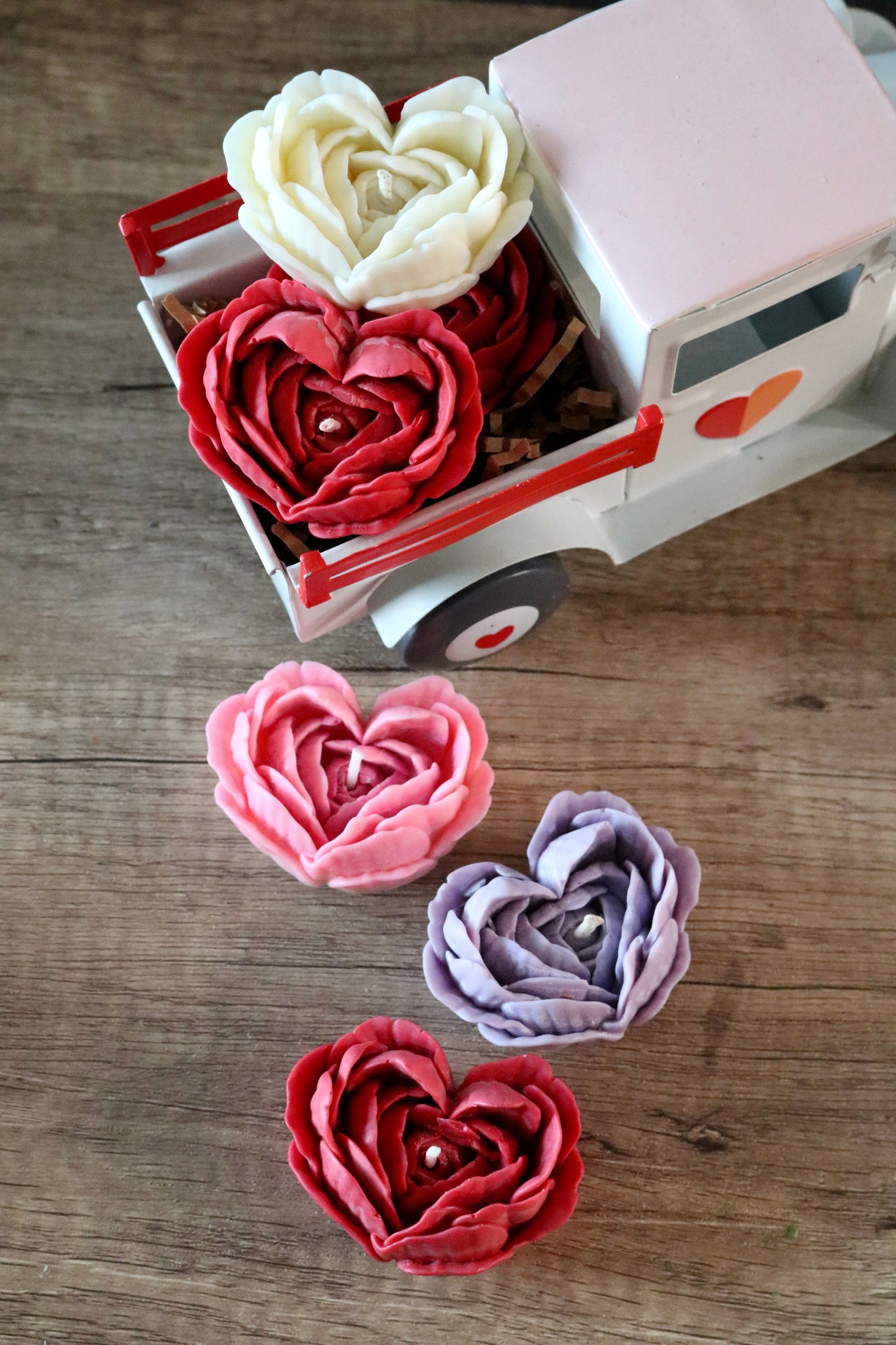 Rose Heart Candle (3pc)