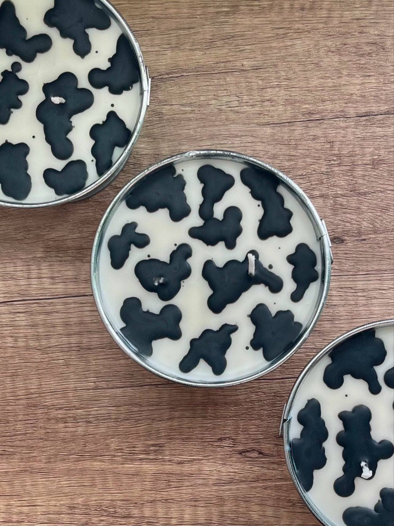 Round Cow Print Candle