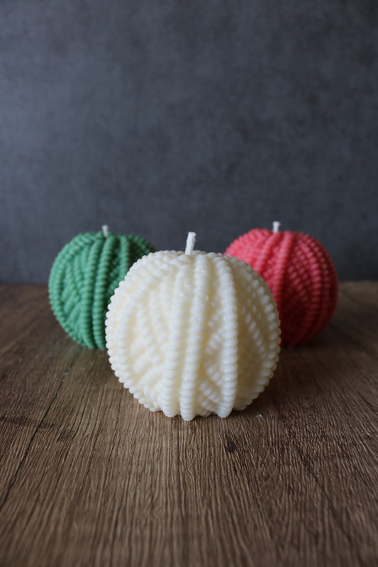 Yarn Ball Candle