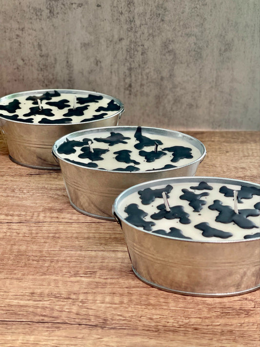 Oval Cow Print Candle